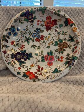 Vintage Daher Decorated Ware Metal Serving Bowl Beautiful Flowers England 1971